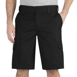 Dickies Twill Cargo Shorts, Black, Mens