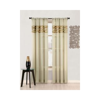 UMBRA Wave Rod Pocket Sheer Curtain Panel, Khaki