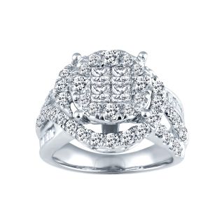 2 CT. T.W. Diamond Engagement Ring, White/Gold, Womens