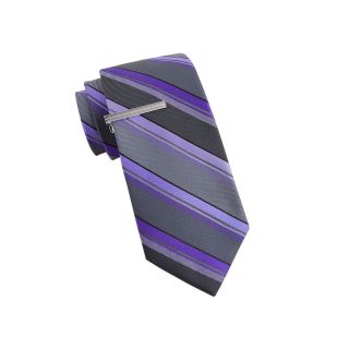 JF J.Ferrar JF J. Ferrar Skol Stripe Tie, Purple, Mens