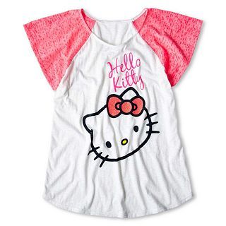 Hello Kitty Colorblock Tunic Tee   Girls 4 16, White, Girls
