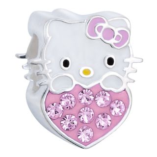 Forever Moments Pink Crystal Hello Kitty Bead, Womens