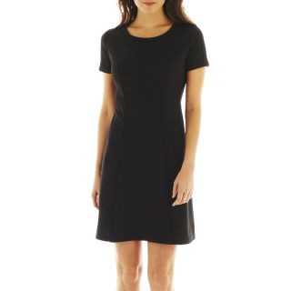 Alyx Textured Fit and Flare Dress   Petite, Black
