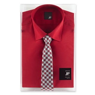 JF J.Ferrar JF J. Ferrar Shirt and Tie Box Set, Red, Mens