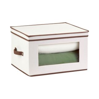 HONEY CAN DO Honey Can Do Natural Canvas Tall Window Storage Chest, Brown