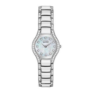 Citizen Eco Drive Normandie Womens Crystal Accent White Watch EW9870 81D