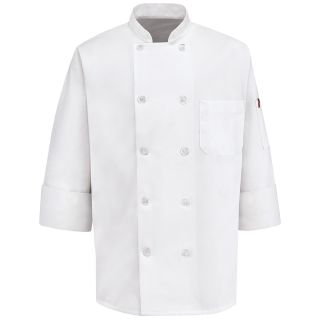 Chef Designs 10 Button Chef Coat, White