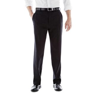 Stafford Travel Flat Front Trousers, Black, Mens