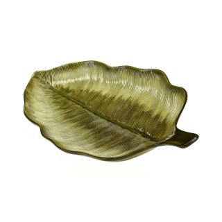Las Palmas Palm Leaf Ceramic Platter