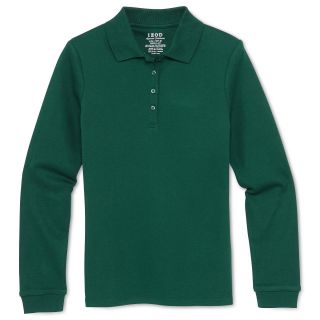 Izod Long Sleeve Polo Shirt   Girls 4 18 and Girls Plus, Forest Grn, Girls