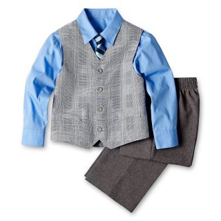 Glen Plaid Vest, Shirt, Pants and Tie Set   Boys 12m 24m, Blue/Gray, Blue/Gray,