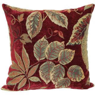 18 Jacquard Floral Decorative Pillow, Red