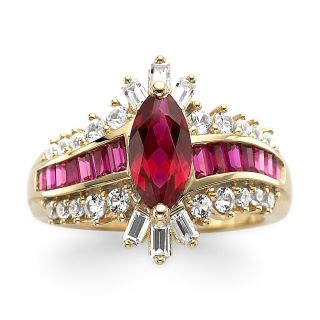 Sterling Silver Ruby & White Sapphire Ring, Womens