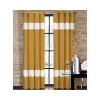 Colordrift Seismic Stripe Grommet Top Curtain Panel, Gold