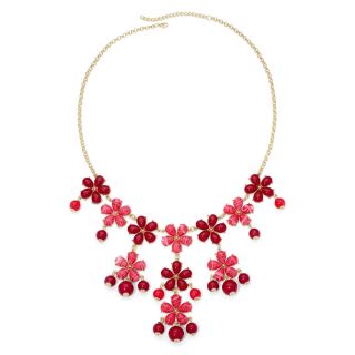 MIXIT Gold Tone Pink Flower Bauble Necklace