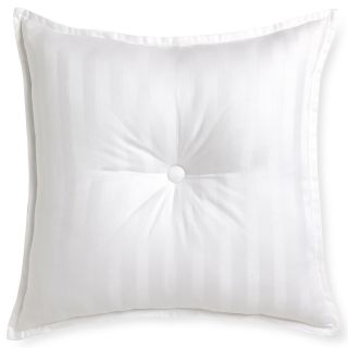 ROYAL VELVET Cool White Damask Stripe 18 Square Decorative Pillow