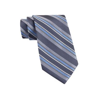 CLAIBORNE Tom Textured Stripe Tie, Charcoal, Mens