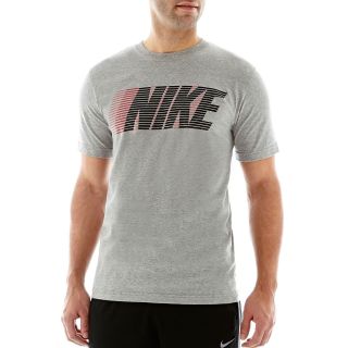 Nike Striped Graphic Tee, Grey, Mens