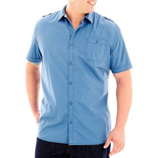 I Jeans By Buffalo Maxime Short Sleeve Woven Shirt Big and Tall, Blue, Mens