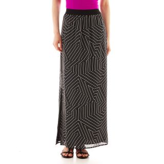 Worthington Column Maxi Skirt   Petite, Blkgrd Prtw/whgrph