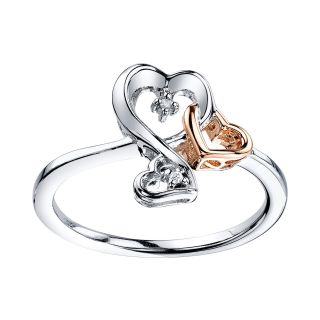 Love Grows Diamond Accent Two Tone Heart Ring, Womens
