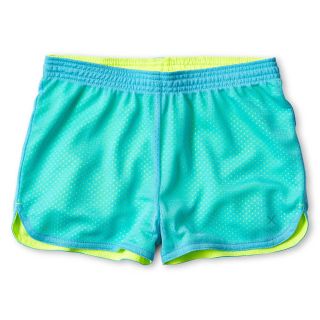 Xersion Reversible Mesh Dolphin Shorts   Girls 6 16 and Plus, Yellow/Blue, Girls