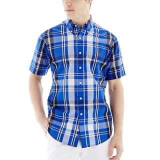 U.S. Polo Assn. Plaid Button Front Shirt, Blue, Mens