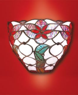 Stained Glass Holiday Bowl Battery Powered Sconce