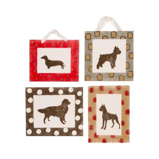 COTTON TALES Cotton Tale Houndstooth 4 pc. Wall Art, Red/Brown