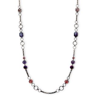 Purple Glass Bead Link Necklace