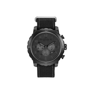 Citizen Eco Drive Mens Black Ion Plated Black Nylon Strap Chronograph Watch