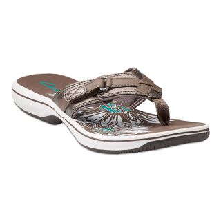 Clarks Breeze Sea Thong Sandals, Pewter, Womens