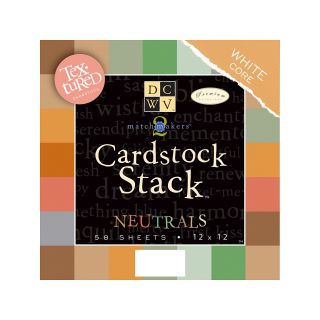 58 Pack Textured Neutrals Cardstock Stack