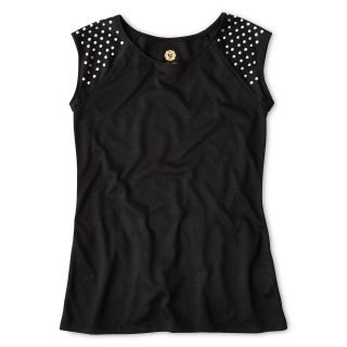 Total Girl Studded Tunic Top   Girls 6 16 and Plus, Black, Girls