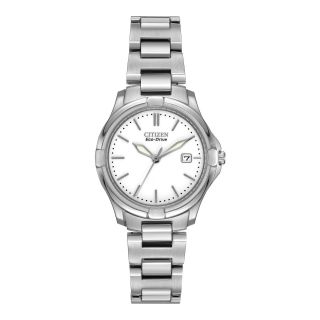 Citizen Eco Drive Womens Silver Tone Watch with Date EW1960 59A