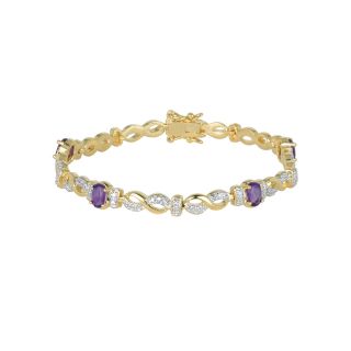 Bridge Jewelry Genuine Amethyst and Diamond Accent Infinity Bracelet