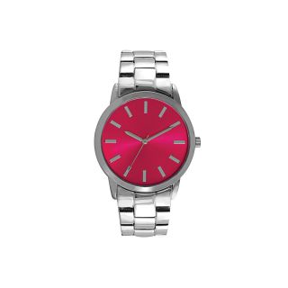 Womens Pink Dial Silver Tone Bracelet Watch
