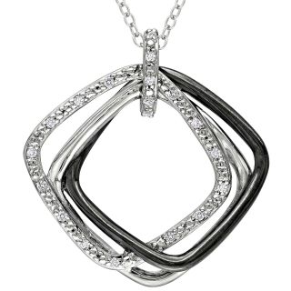 ONLINE ONLY   1/10 CT. T.W. Diamond Square Pendant, White, Womens