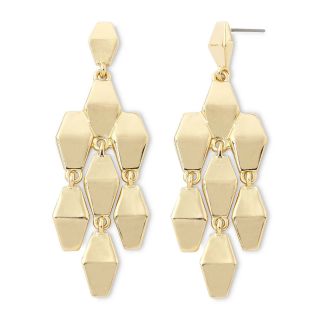 LIZ CLAIBORNE Gold Tone Faceted Chandelier Earrings, Yellow