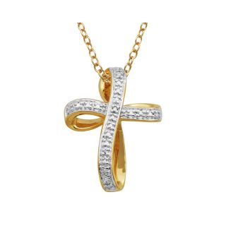 Bridge Jewelry Two Tone Diamond Accent Cross Pendant