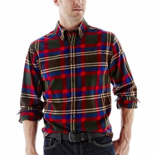 St. Johns Bay Flannel Shirt, Brown, Mens