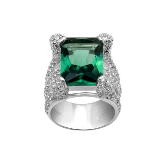 Alexandra Gem Lab Created Green Quartz & Crystal Ring, Womens