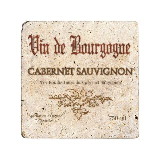 Thirstystone Cabernet Wine Label 8 Travertine Trivet
