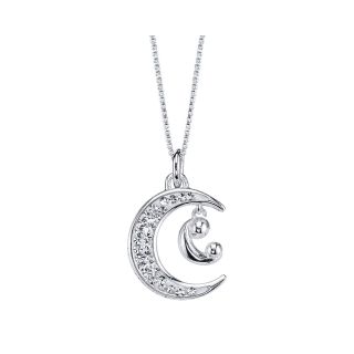 Sterling Silver Mothers Crystal Pendant, Womens