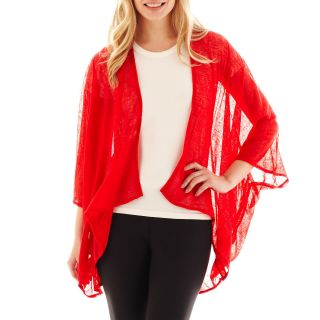 MIXIT Sheer Textured Wrap, Red, Womens