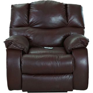 Hillside Leather Heat and Massage Recliner, Durango Expresso (Dark Brown)