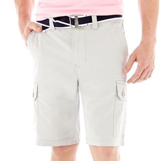 U.S. Polo Assn. Belted Twill Cargo Shorts, Grey, Mens