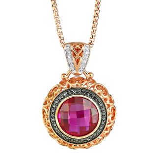 Closeout Lab Created Ruby & Diamond Accent Pendant, Pink, Womens