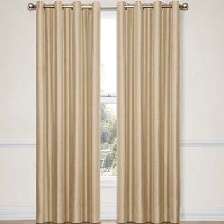 Eclipse Handel Stripe Grommet Top Blackout Curtain Panel with Thermalayer, Gold