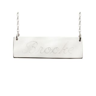 Sterling Silver Nameplate Necklace, Womens